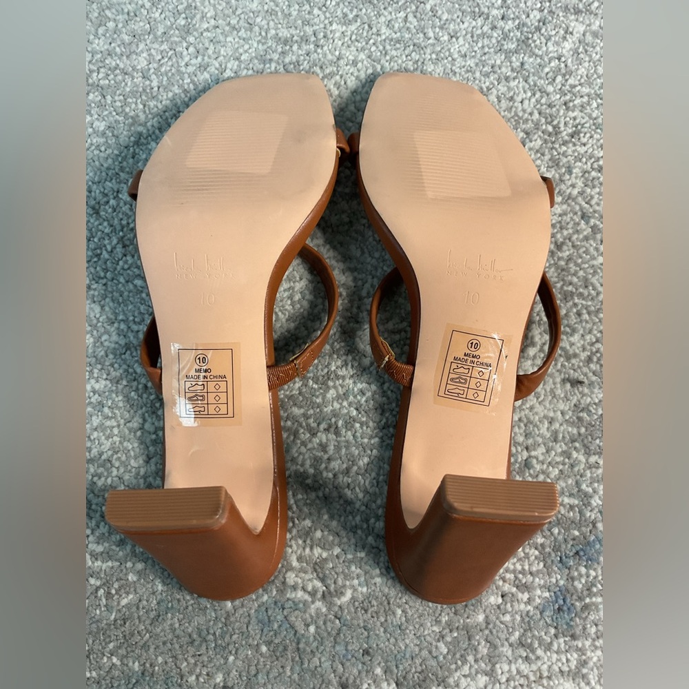 Nicole Miller Memo Double Band, Square-toe, Heeled Sandals - Size 10 (NWOB) - Picture 10 of 10